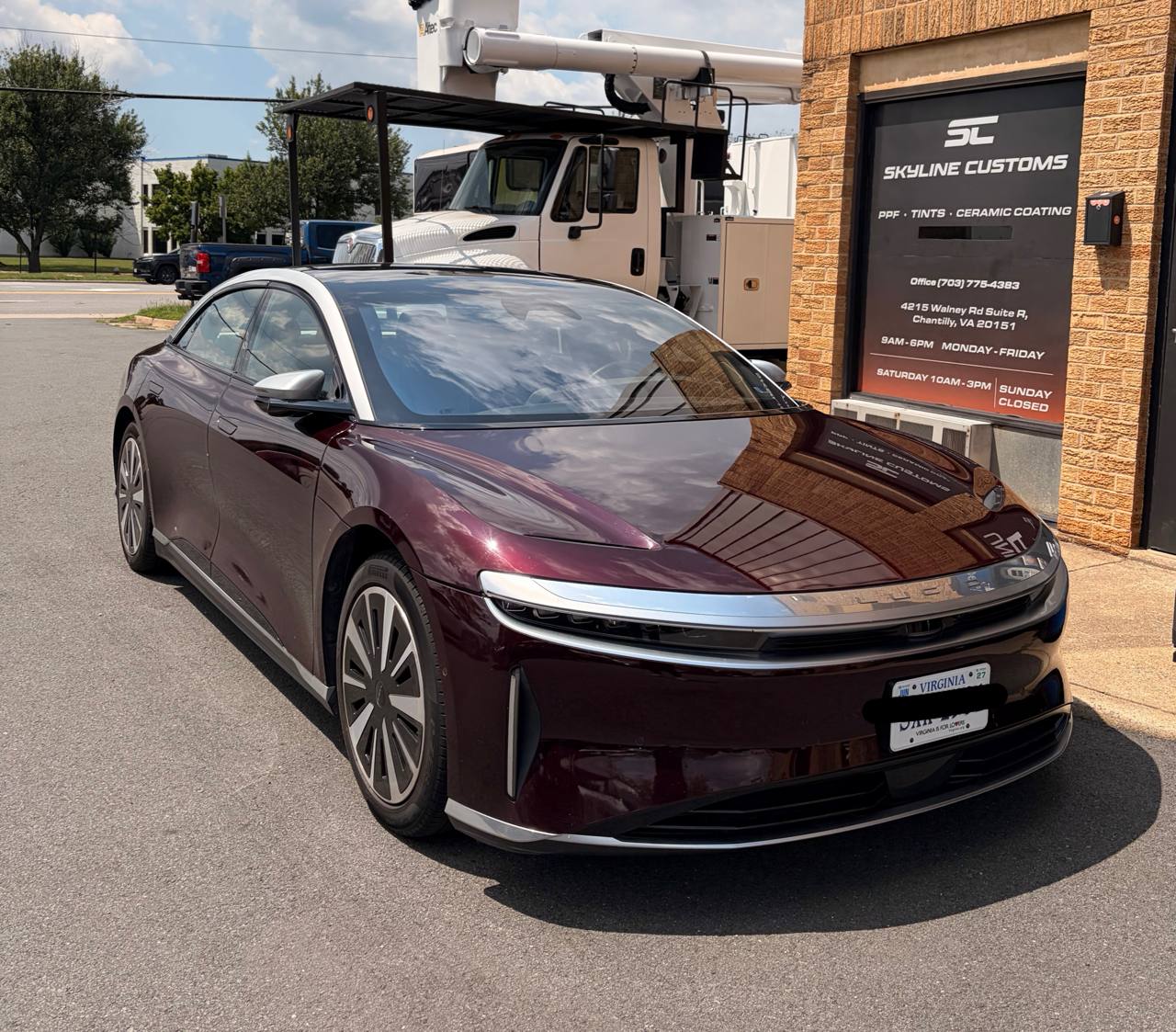 2022 Lucid Air - Full Front PPF + Ceramic Coating at Skyline Custom Shop in Chantilly, VA