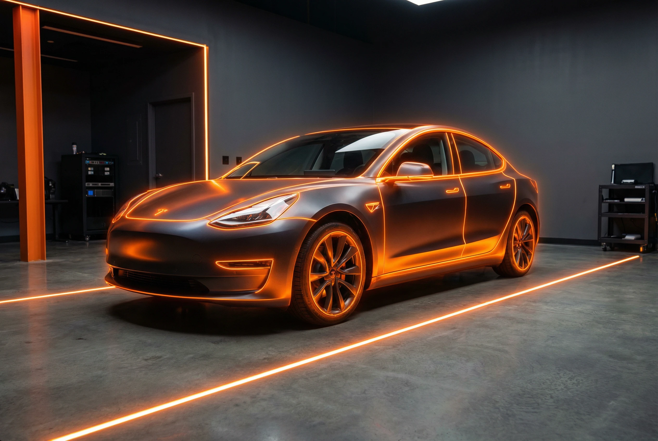 Tesla with full ceramic coating including paint, glass, trim, and wheels